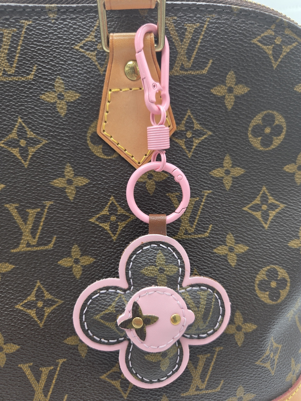 Upcycled Louis Vuitton Pink Monogram Vivi Flower Bag Charm